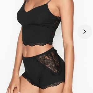 NWT XS modal and lace black cami set Victoria’s Secret